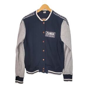 Zumba Keep Dancing Bomber Jacket Bold Black Fitness Wear Zwear Size Medium